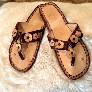 Handmade Mexican leather sandals.